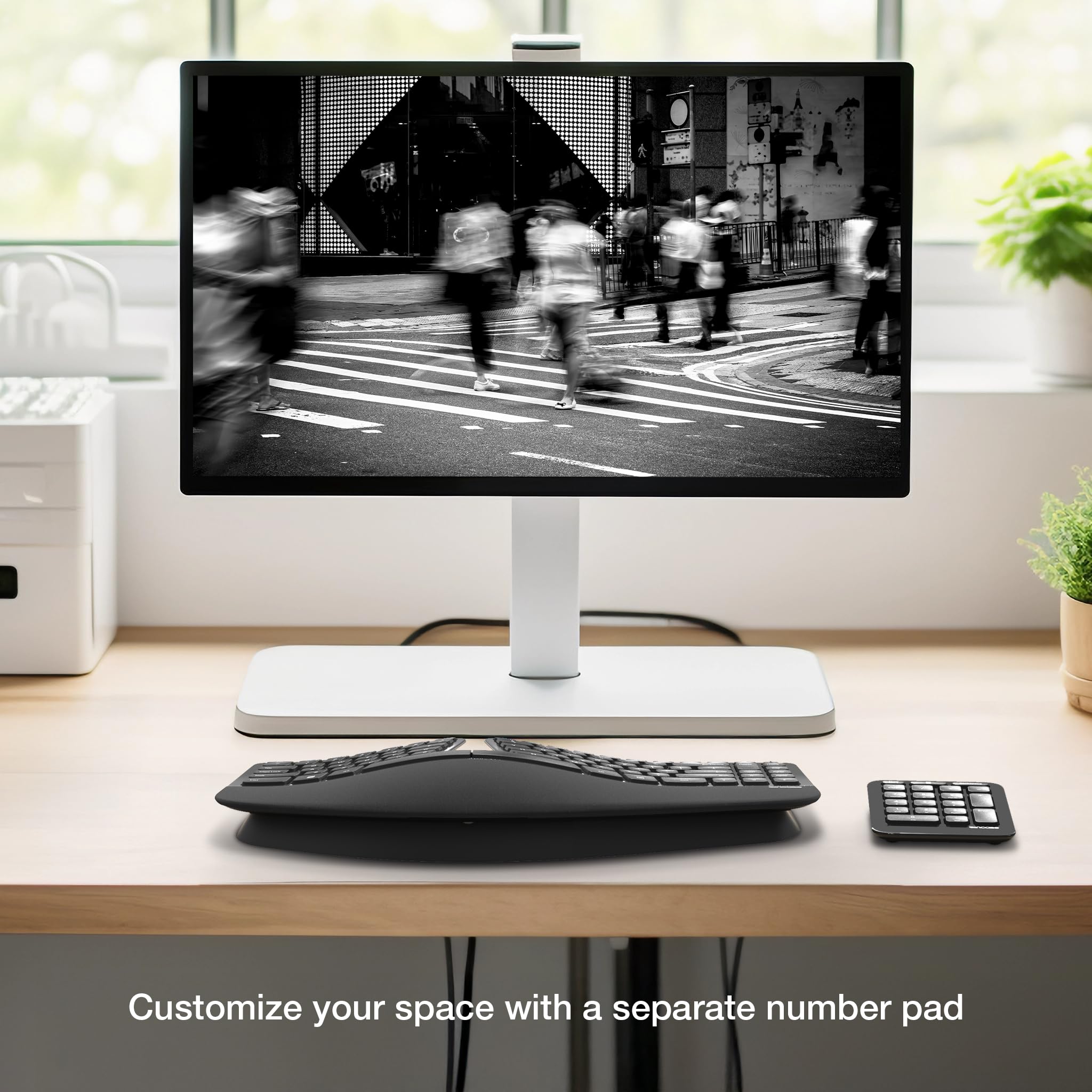 Incase Sculpt Ergonomic Keyboard – Designed by Microsoft – Split Keyset Design, Palm Rest, Contoured Layout, One-Touch Windows Button, AES 128-Bit Encryption, Includes Separate Number Pad – Black