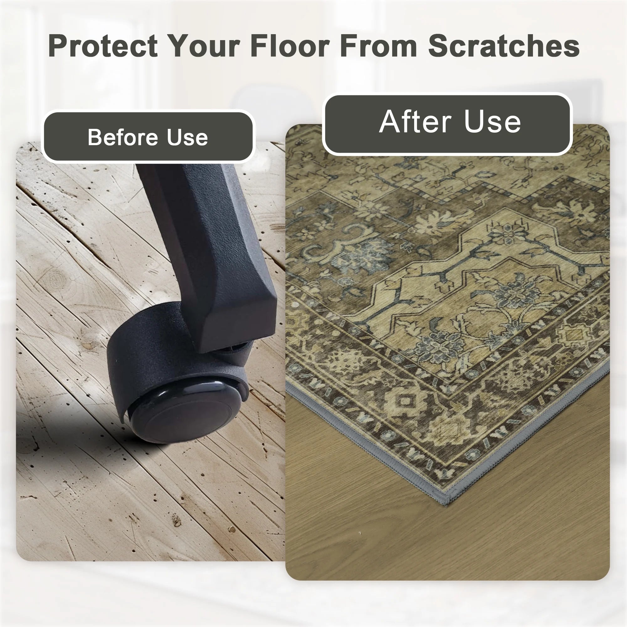 48"X 60" Protective Flooring Office Chair Mat for Hardwood Floor and Tile Floor, Heavy Duty Desk Chair Mat for Carpets, anti Slip Office Floor Mats for Rolling Chairs, Low Pile under Desk Rug