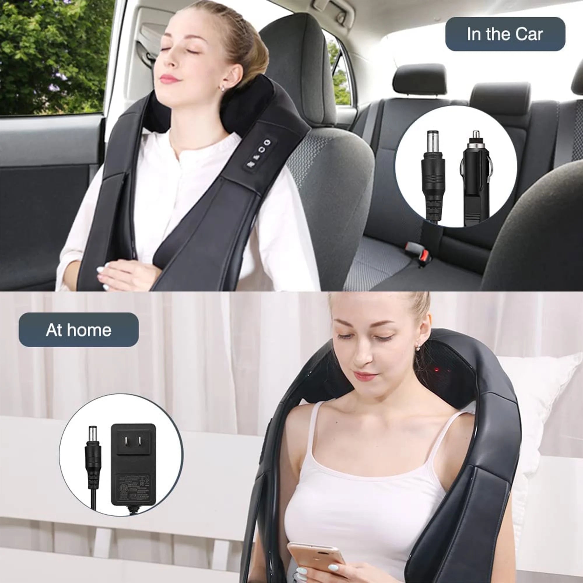 Back and Neck Massager with Heat, Shiatsu Massager Deep Tissue Kneading Massage for Muscle Relax, Office Car Home Use