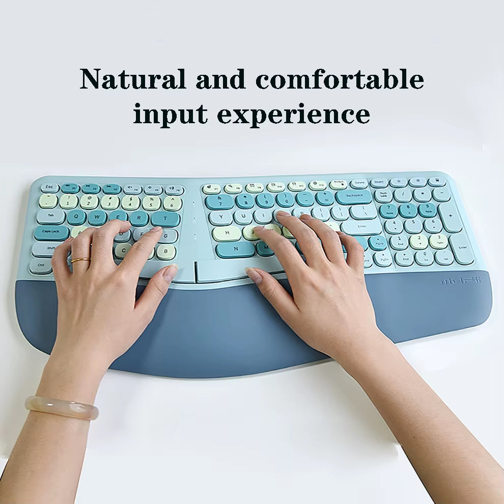 Ergonomic Keyboard and Mouse Set 2.4G Keyboard Mouse Combos Multi Color Keyboards with Mouse Compatible with Windows