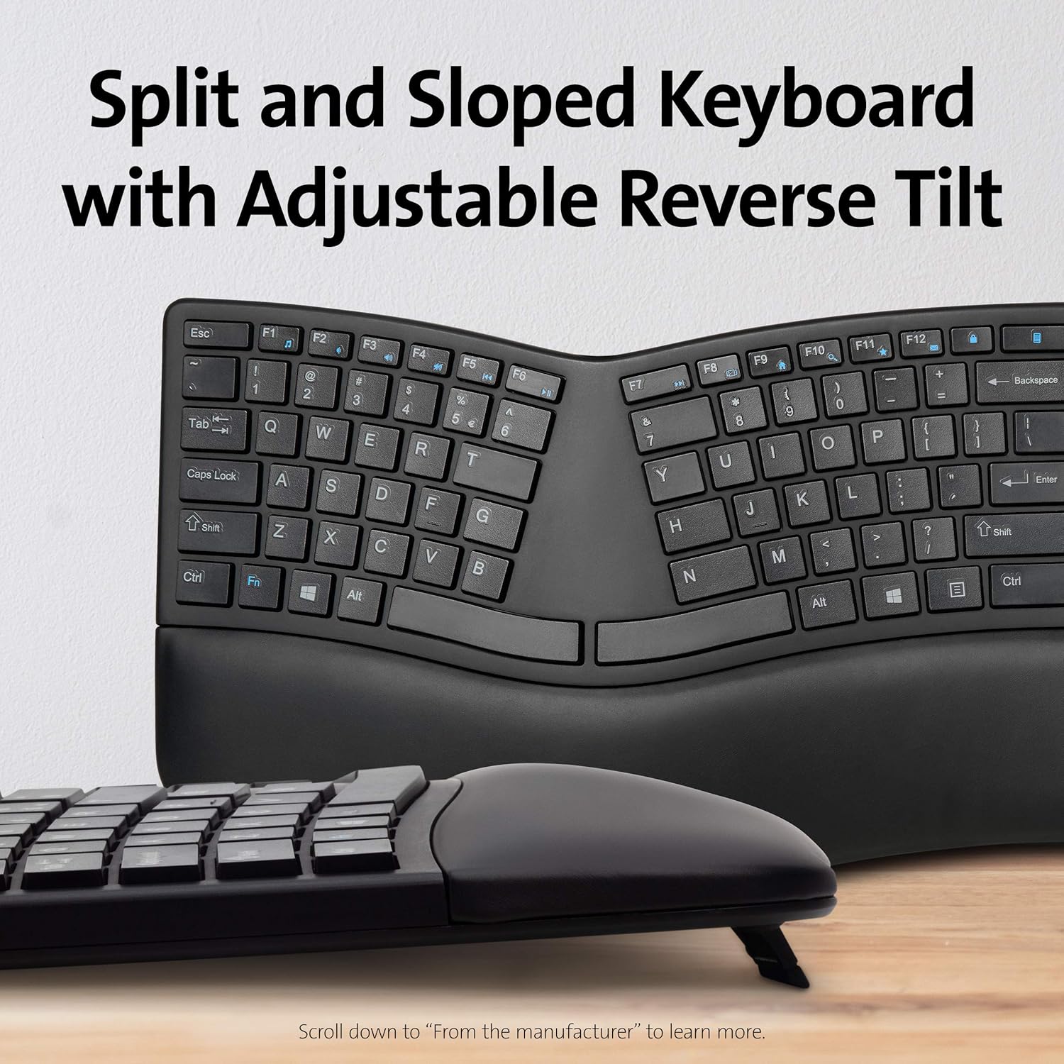 Kensington Pro Fit Ergonomic Wireless Keyboard with Bluetooth
