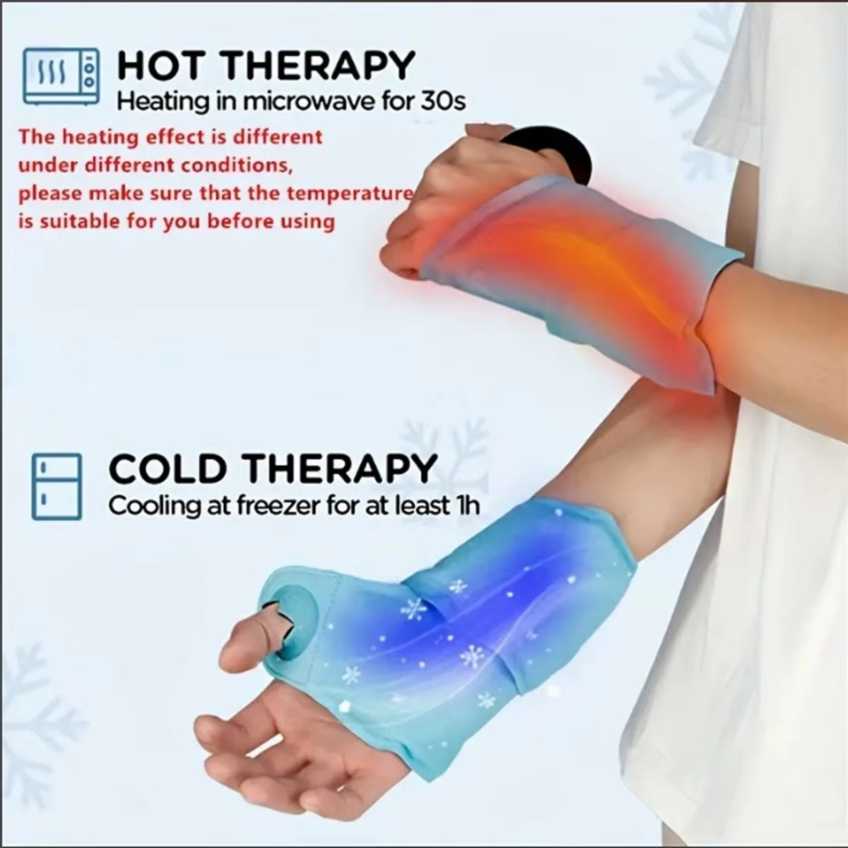 Wrist Ice Pack Wrap for Carpal Tunnel Care, Gel Cold Packs