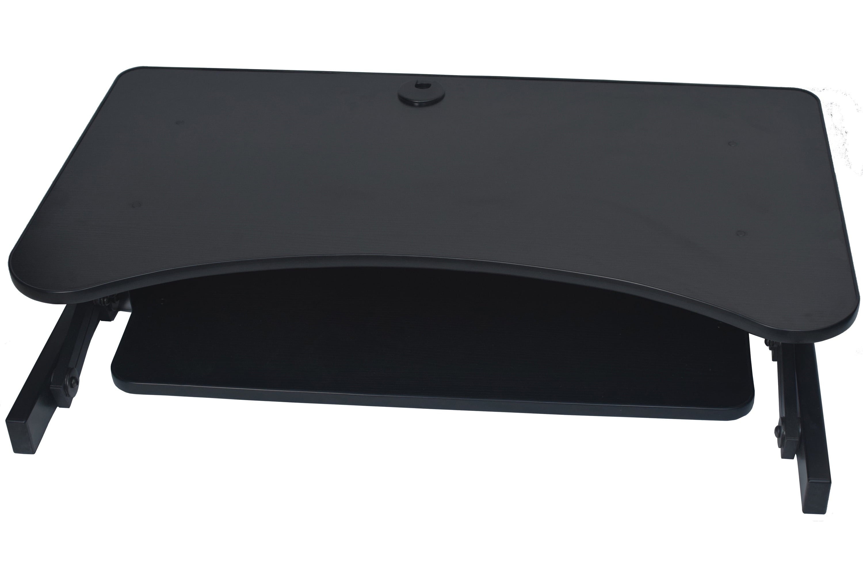 37.5" Deluxe Height Adjustable Standing Desk Converter with Dual Monitor Mount BUNDLE | Quick Sit Stand up Computer Workstation Riser | Large Retractable Keyboard Tray | Black (R DADRB-DM2)