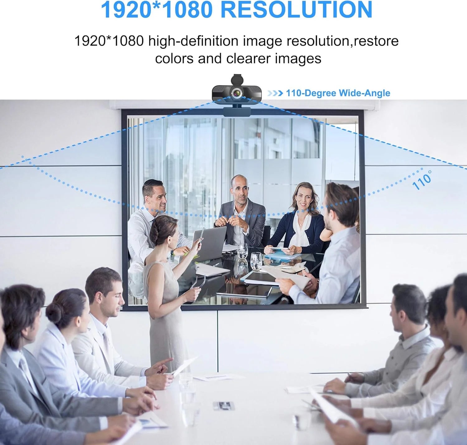 Webcam with Microphone for Desktop,1080P HD USB Webcam for PC Desktop & Laptop,With Privacy Cover&Webcam Tripod, Plug and Play,For Conferencing and Video Calling