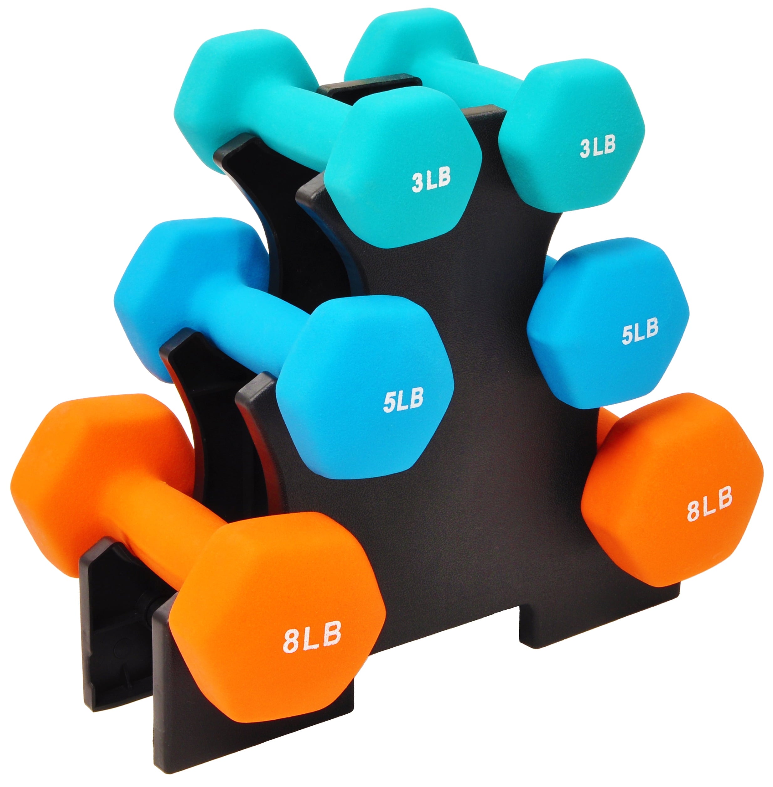 Dumbbell Set with Stand (3Lbs, 5Lbs, 8Lbs Set)