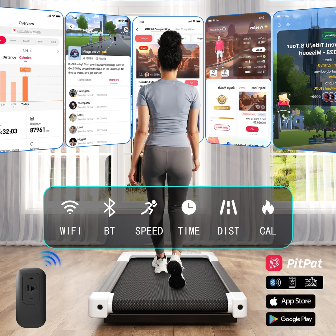 Walking Pad Treadmill with Remote Control - Under-Desk Treadmill for Home & Office, 250 lbs Capacity (White)