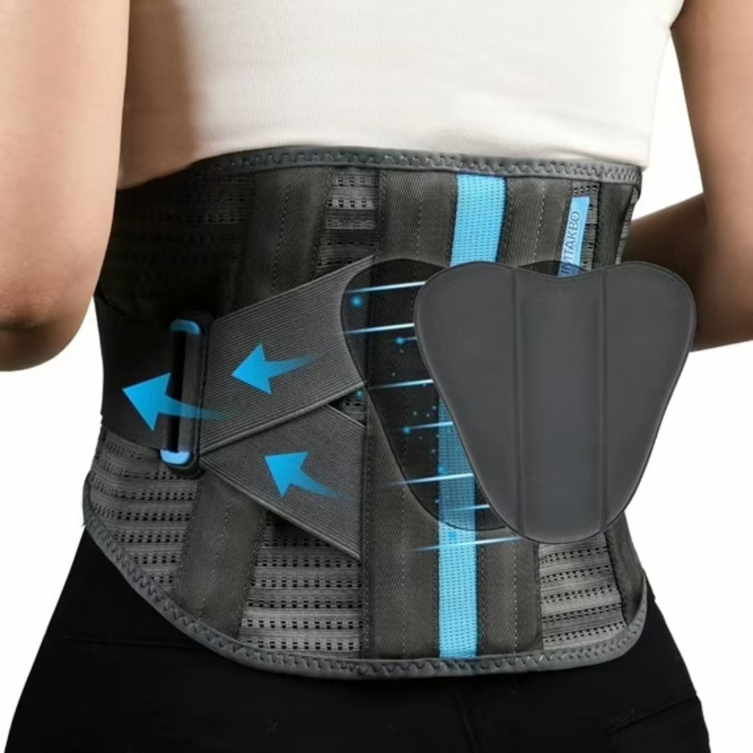 Timtakbo Back Brace for Lower Back Pain - Lumbar Support with Dual Adjustable Straps for Men & Women, Herniated Disc & Sciatica Relief (L/XL: 29.5"-37.5")