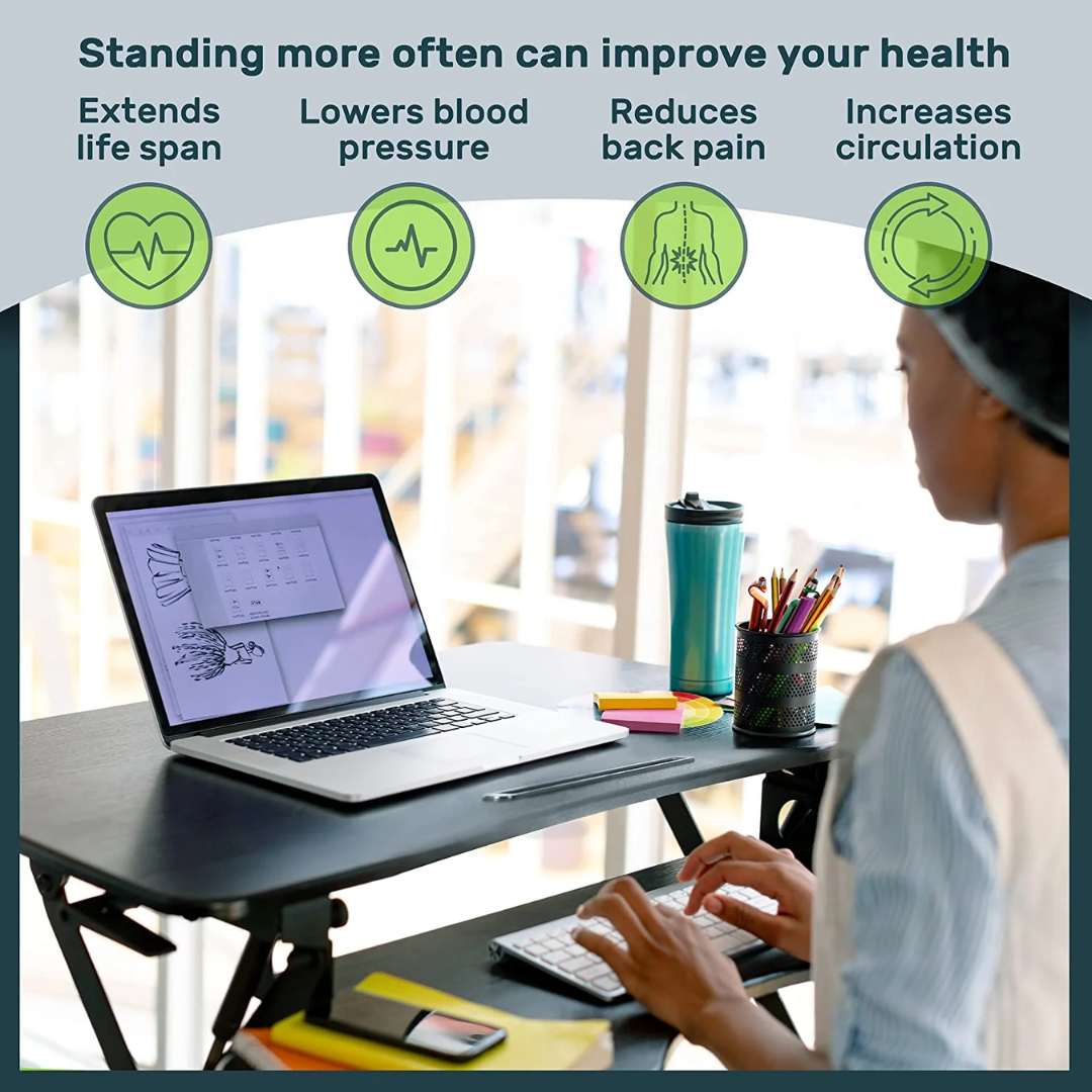 TechOrbits Black Standing 32" Wing Shaped Desktop Converter