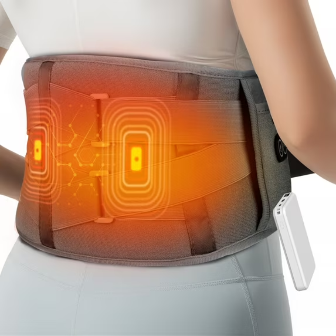 Comfytemp Battery-Powered Waist Belt with Heating and Massage (Grey)