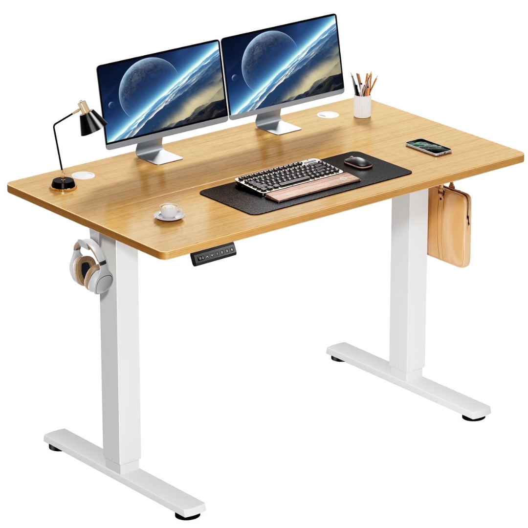 edx Electric Standing Desk - 48" x 24" Height Adjustable Ergonomic Desk with Memory Preset for Home Office (Natural)
