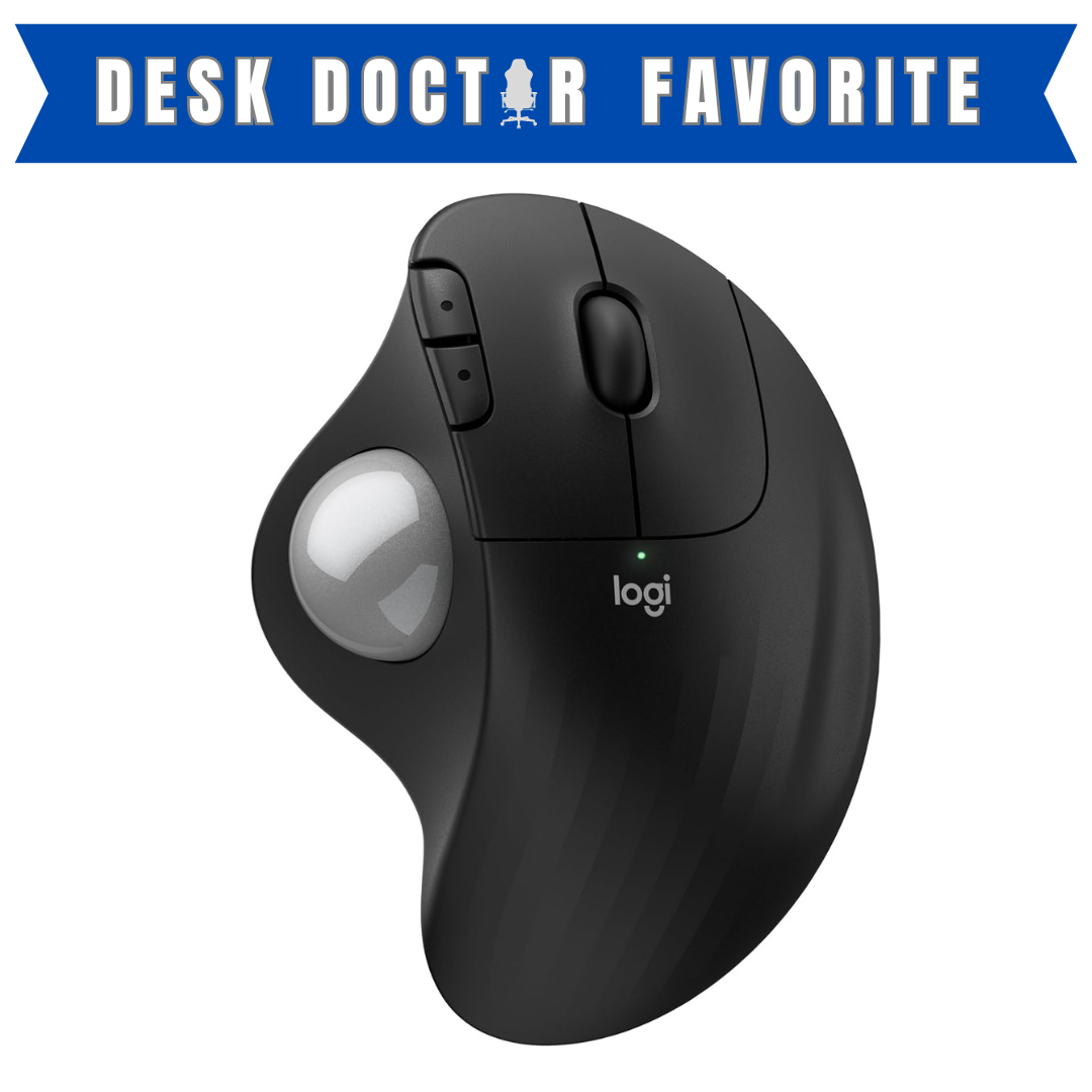 Logitech Ergo M575S Wireless Trackball Mouse, Wireless Ergonomic Mouse with Bluetooth and Encrypted Dongle, Comfortable Thumb Control, Precise and Smooth Tracking, for PC/Mac