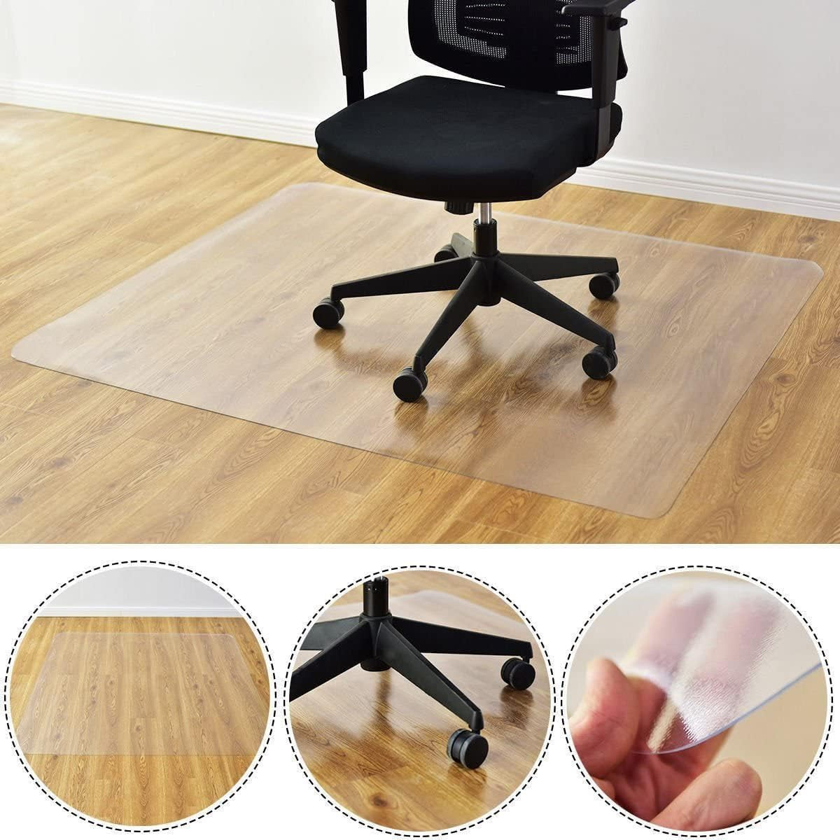 Office Chair Floor Mat for Hardwood - Clear, Easy Glide and Protection - Plastic - 30" X 48"