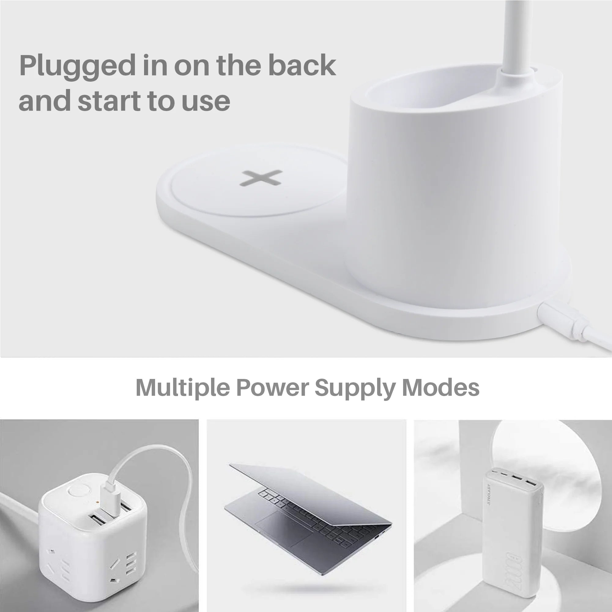 Led Desk Lamp for an Office in Home with Pen Holder and Wireless Charger- 3 Modes Dimmable LED Table Lamp with Flexible Gooseneck