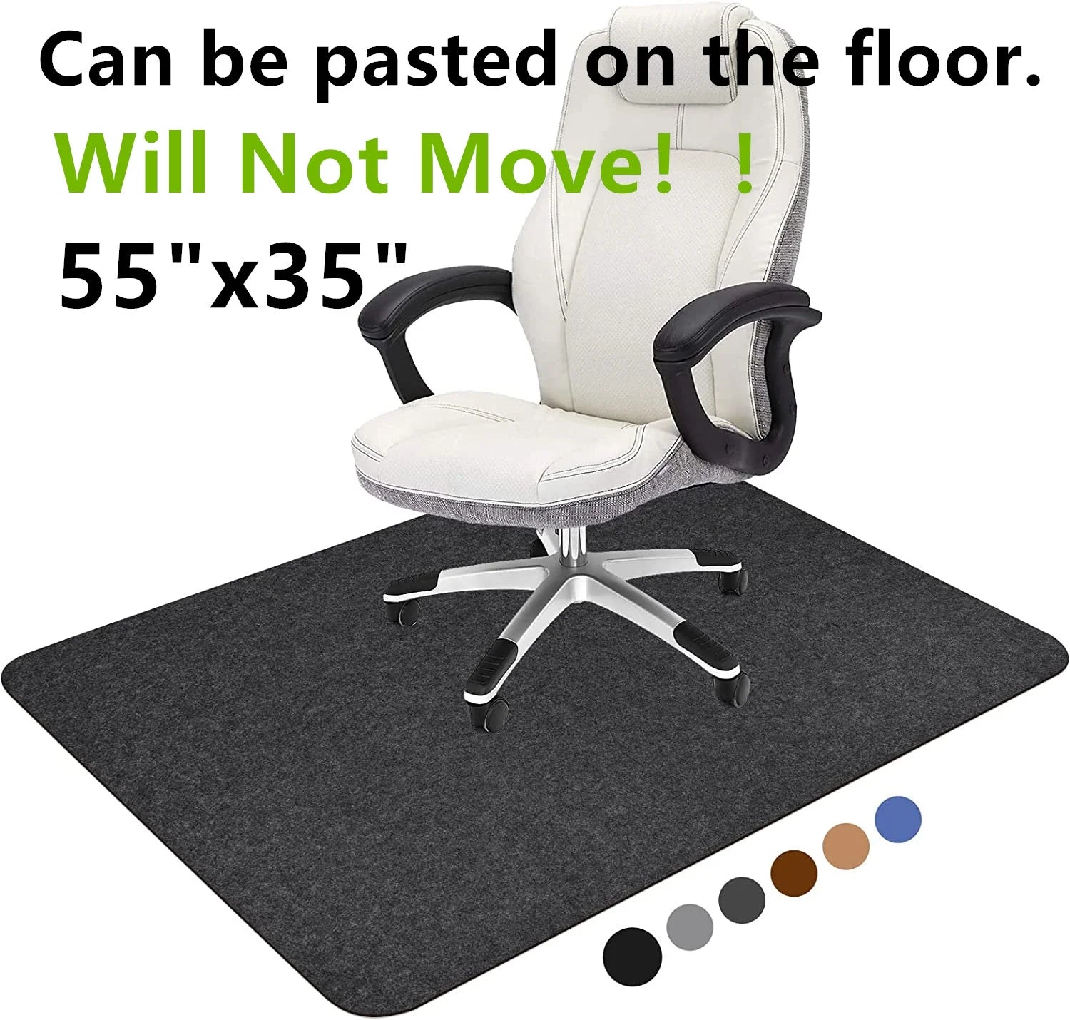 Chair Mat for Hardwood Floor,55" X 35"Office Chair Mats,Floor Protector for Desk Chair,Dark Grey