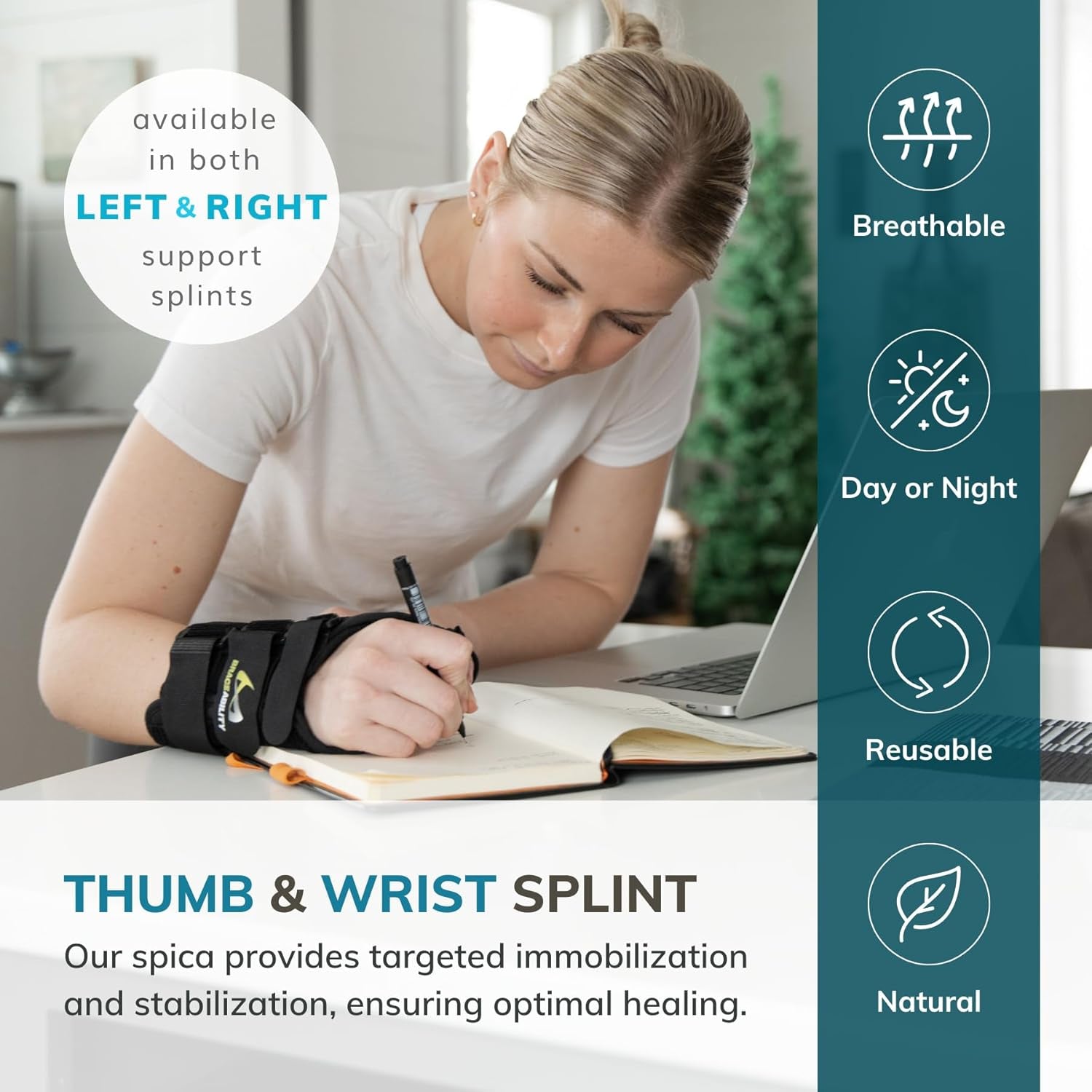 Wrist and Thumb Spica Splint - De Quervain'S Tenosynovitis Long Forearm Cast Stabilizer for Tendonitis, Sprains, Thumb Brace for Arthritis Pain and Support - (S Right Hand)