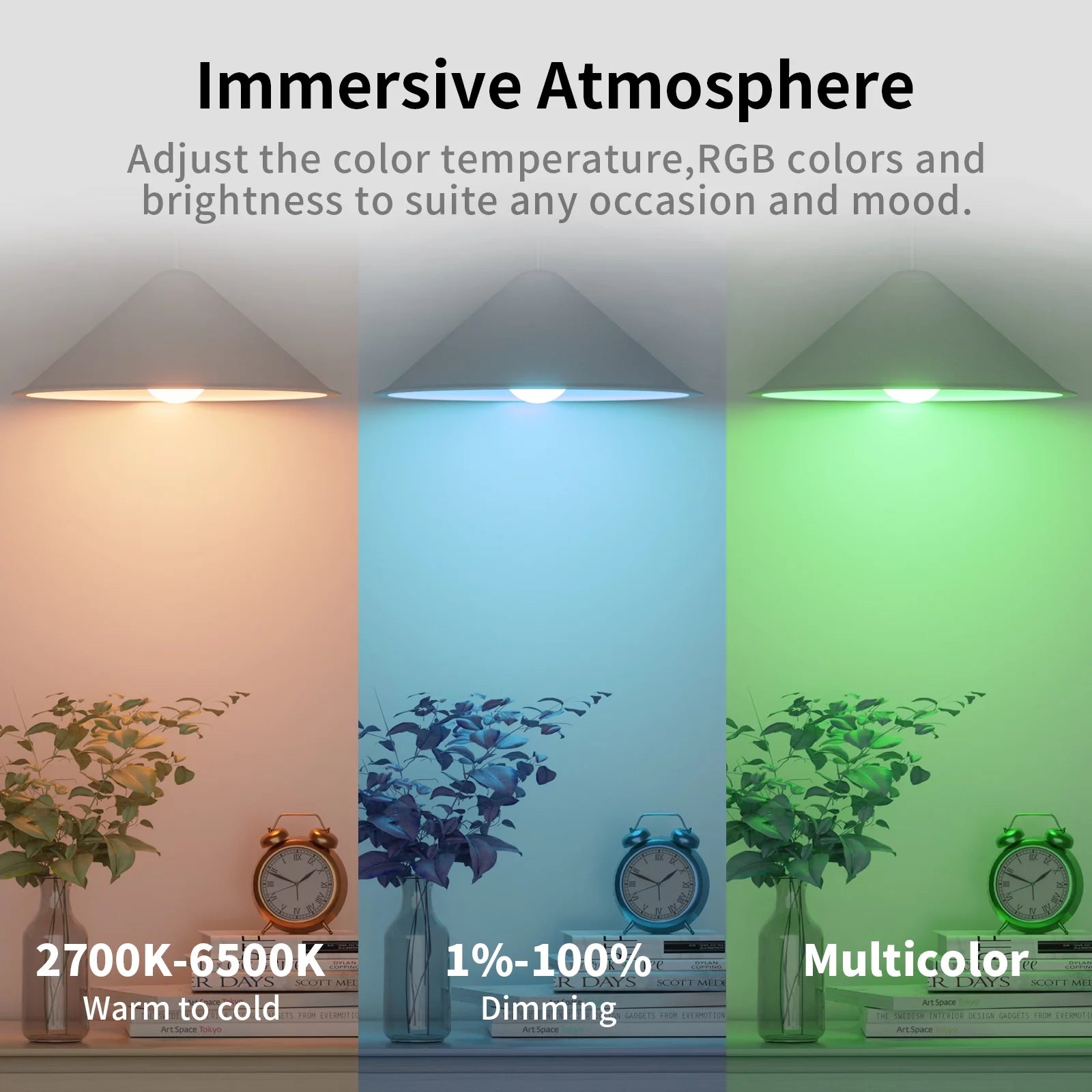 12 Pack  Wifi Smart Led Light Bulb,Dimmable RGB Color Changing Smart App Control (2.4Ghz Only), A19 E26 9W (60W Equivalent) 800 Lumen