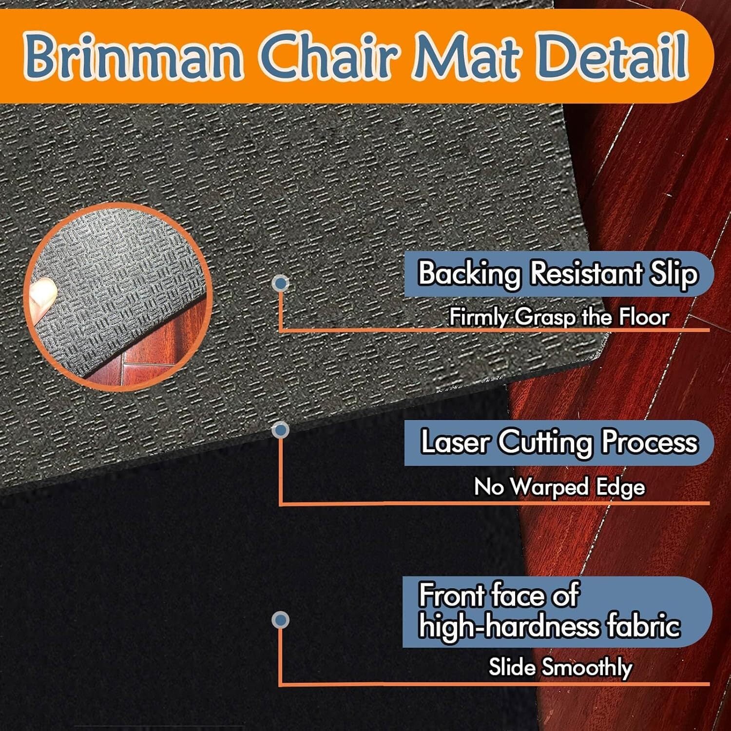 Protective Mat for Tile Hardwood Floor Rolling Desk Chair Gaming No Slip Office