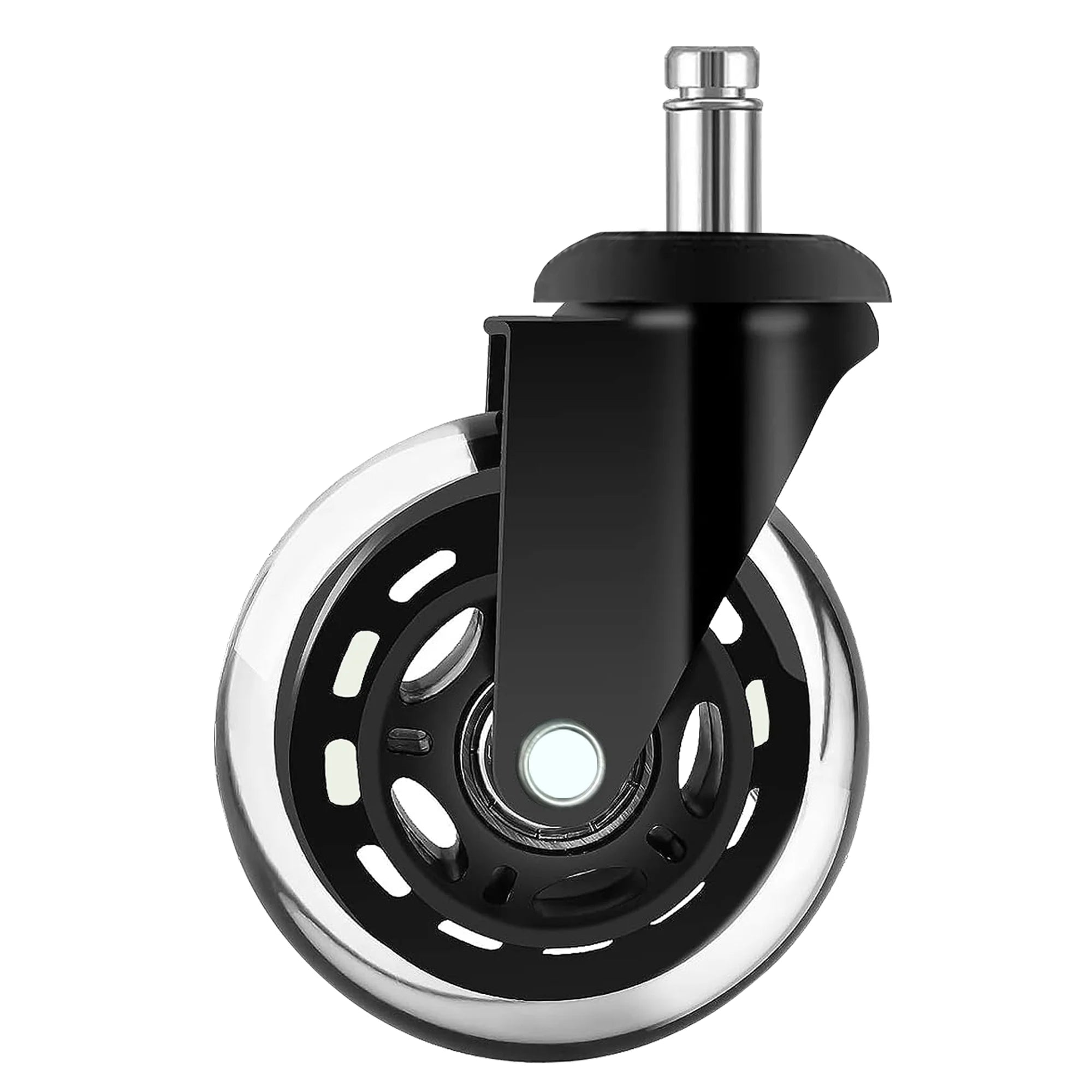 Office Chair Caster Set of 5, , 3" Chair Casters Replacement, Bear 500LBS, Clear Polyamide