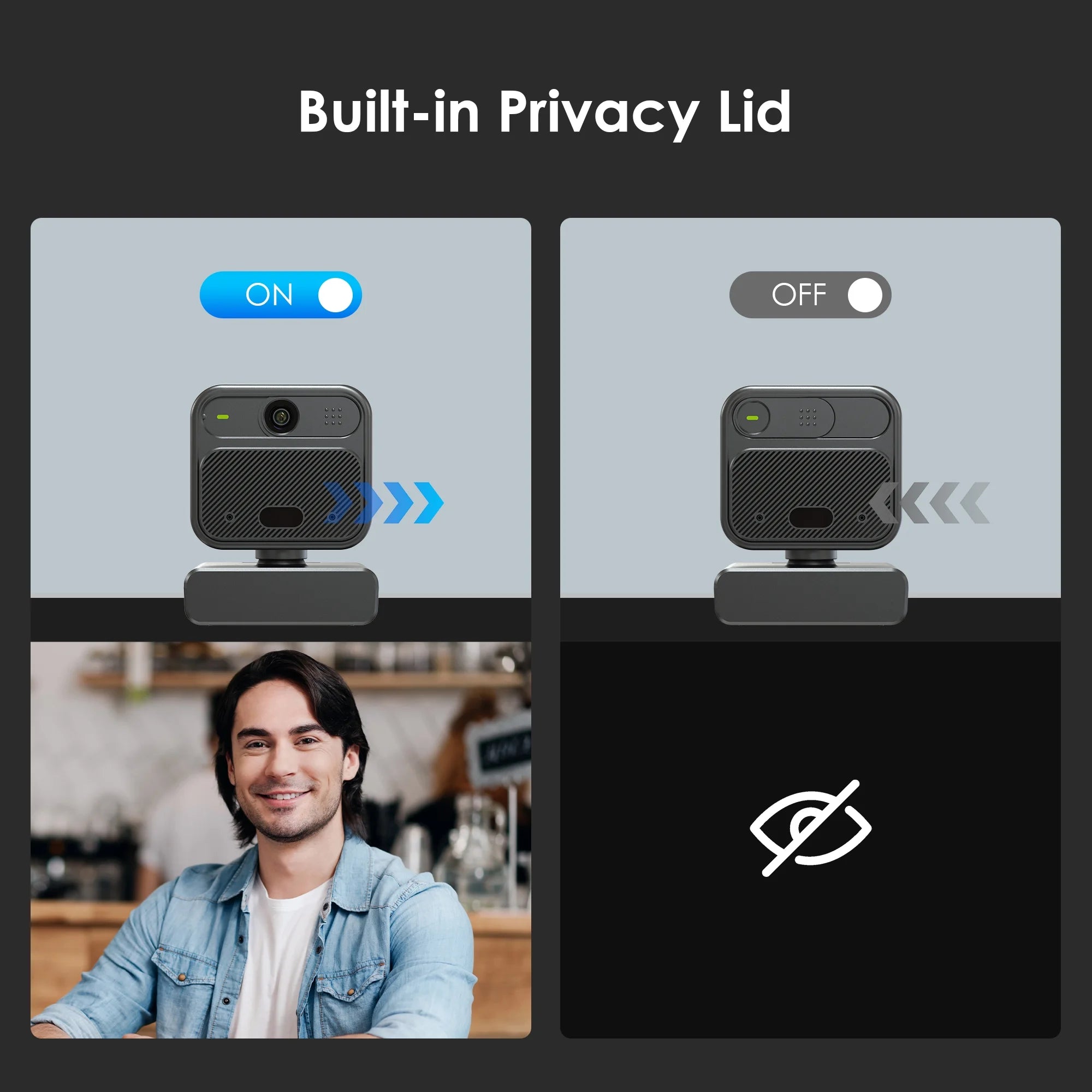 4K EPTZ Webcam with Dual Microphones, Zoom Remote, Precisefocus, USB for PC, Laptop, Switch 2, Conference, Video Streaming