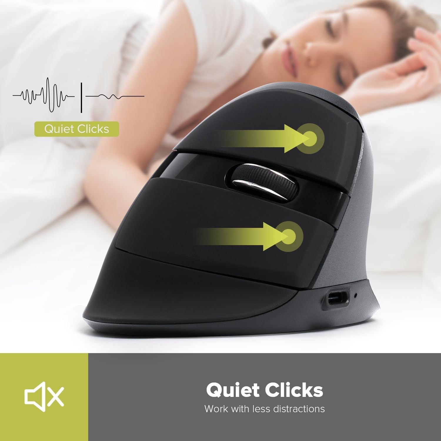 Wireless Vertical Mouse, Small Silent Ergonomic Mouse with BT 5.2 and USB Receiver, 6 Buttons and 4000 DPI, Rechargeable Mouse for Carpal Tunnel (M618Mini-Iron Gray)