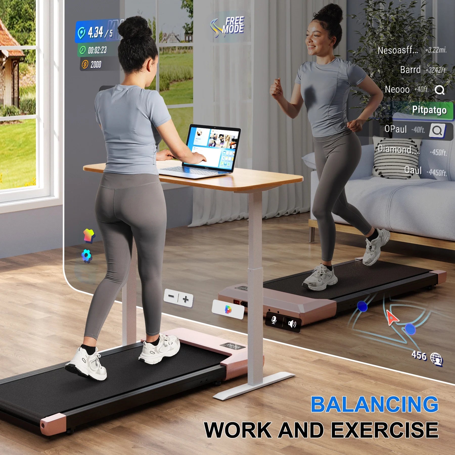 Walking Pad, under Desk Treadmill, 3 in 1 Portable Treadmill with Remote Control LED Display, 2.5 HP Quiet Walking Jogging Machine for Office Home Use, 250 Lbs Capacity