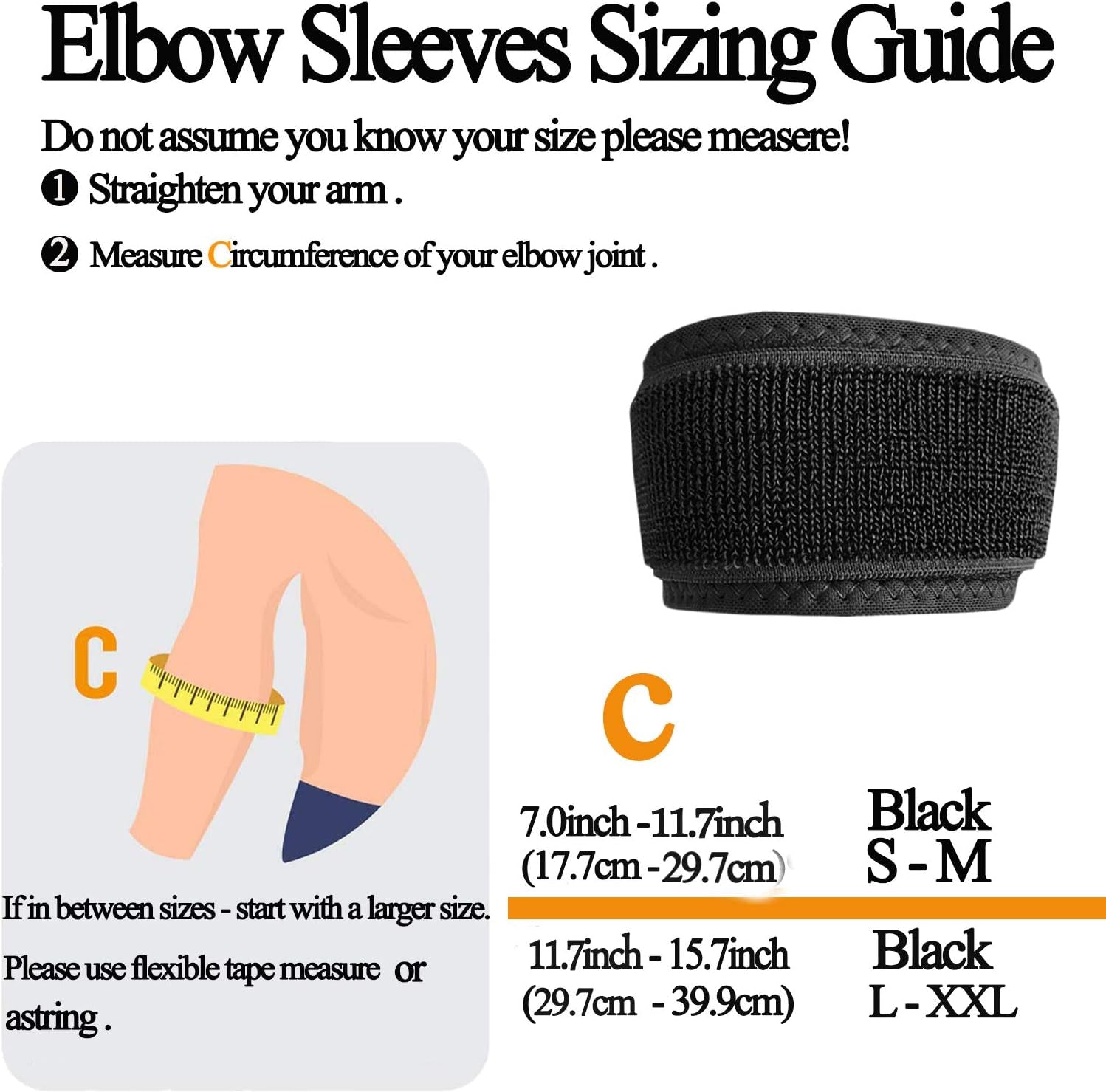 Forearm Wraps for Pain, Tennis Elbow Brace Tendonitis Treatment, Adjustable Elbow Strap Support Brace - Acupressure Elbow Brace for Elbow Pain Relief (Black, L - XXL)