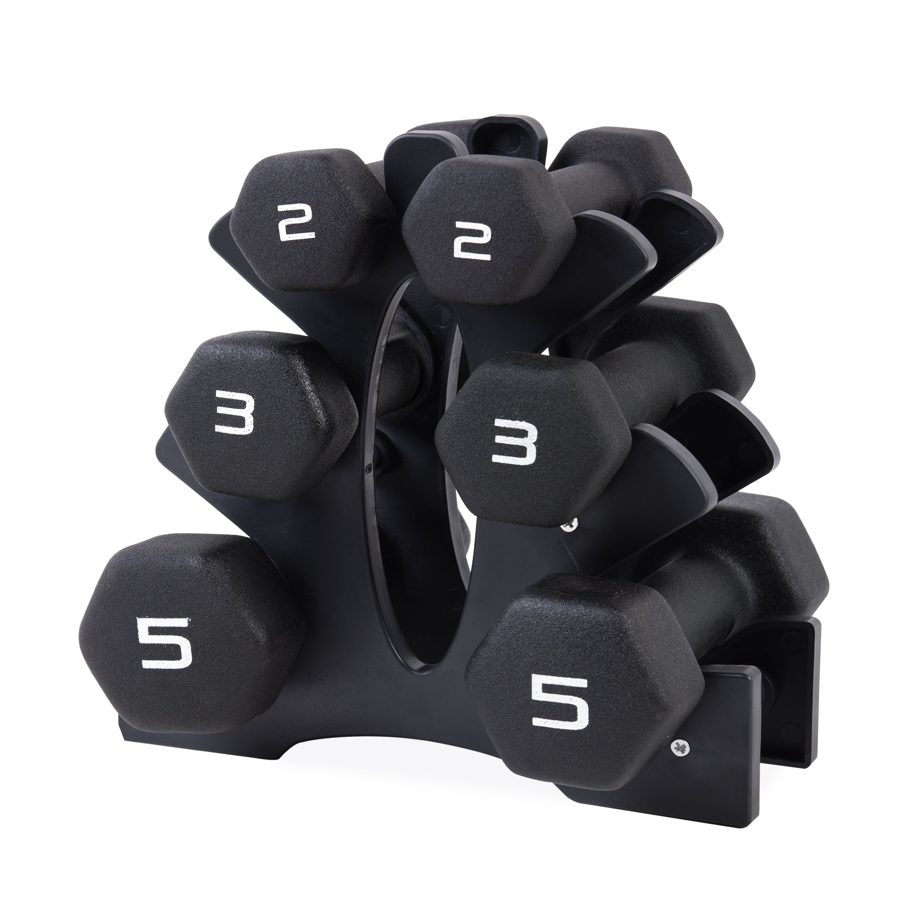 20Lb Neoprene Dumbbell Set with Rack, Black