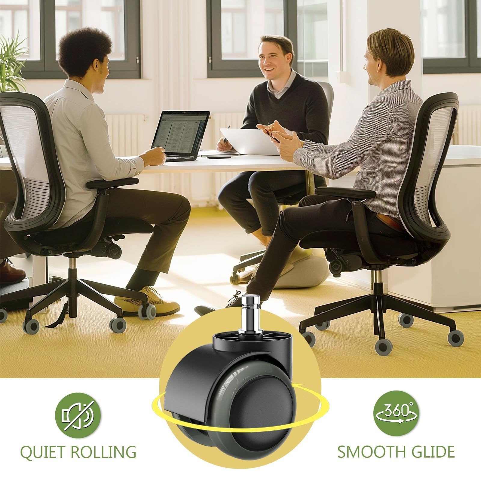 Pchero Office Chair Wheels Replacement for IKEA Chairs, 10Mm Stem (Set of 5),...