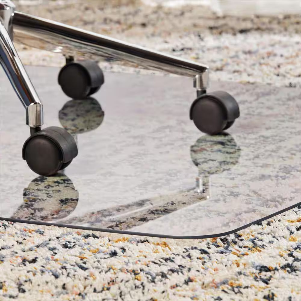 36 In. W X 48 In. L X 0.150 In. T Clear Polycarbonate Chair Mat for Carpet and Hard Floors