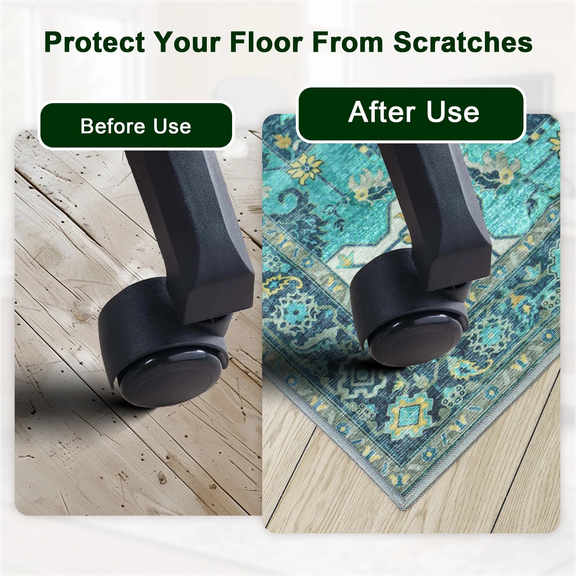 36"X 48" Protective Flooring Office Chair Mat for Hardwood Floor and Tile Floor, Heavy Duty Desk Chair Mat for Carpets, anti Slip Office Floor Mats for Rolling Chairs, Low Pile under Desk Rug