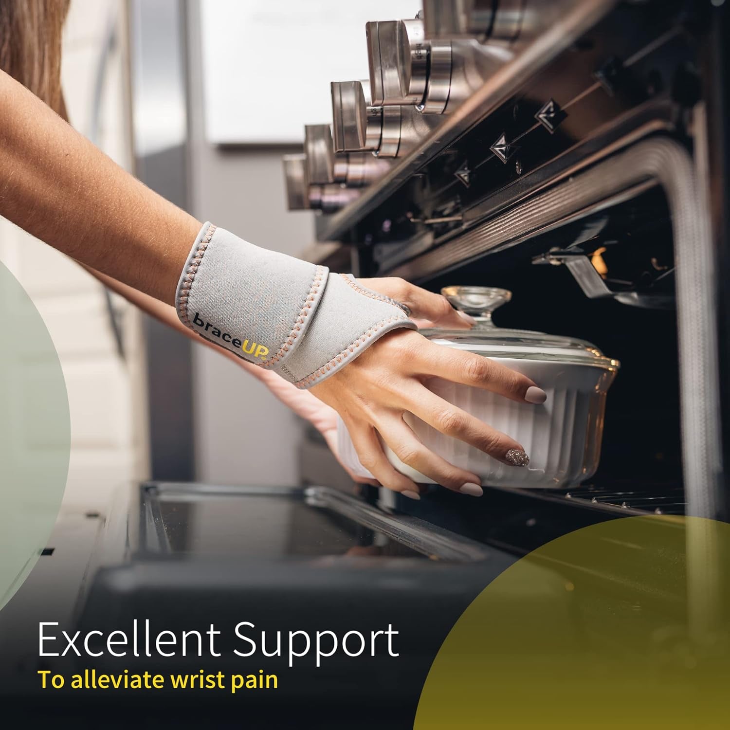 Adjustable Wrist Wrap for Men and Women - Workouts Wrist Band, Carpal Tunnel Compression Wrist Brace, Tendonitis Wrist Splint, Left Right Hand One Size Adjustable (Black)