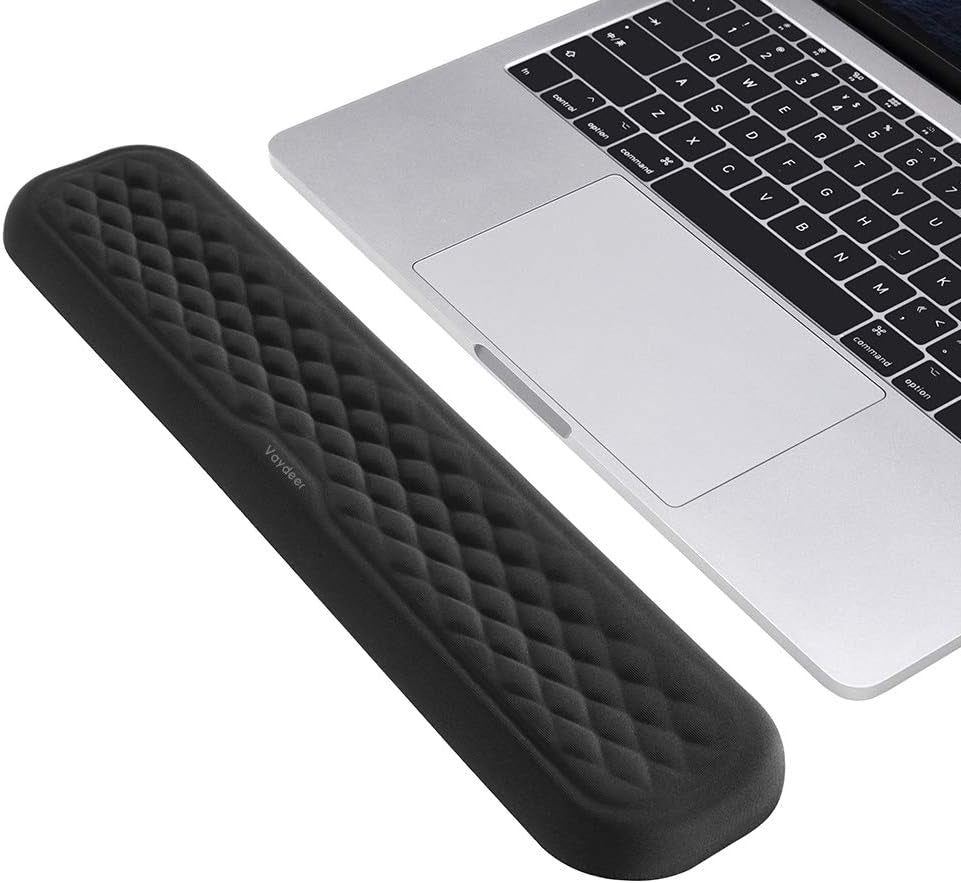 60%-75% Keyboard Wrist Rest, Memory Foam Hand Rest Support Pad Padded for Office, Computer, Laptop, Mac Typing and Wrist Pain Relief and Repair(14.17Inch,Black)