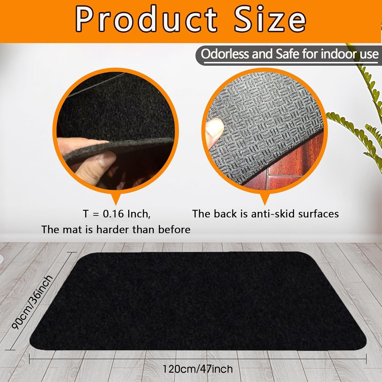 Protective Mat for Tile Hardwood Floor Rolling Desk Chair Gaming No Slip Office